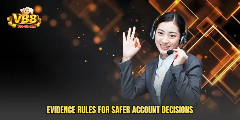 Evidence rules for safer account decisions